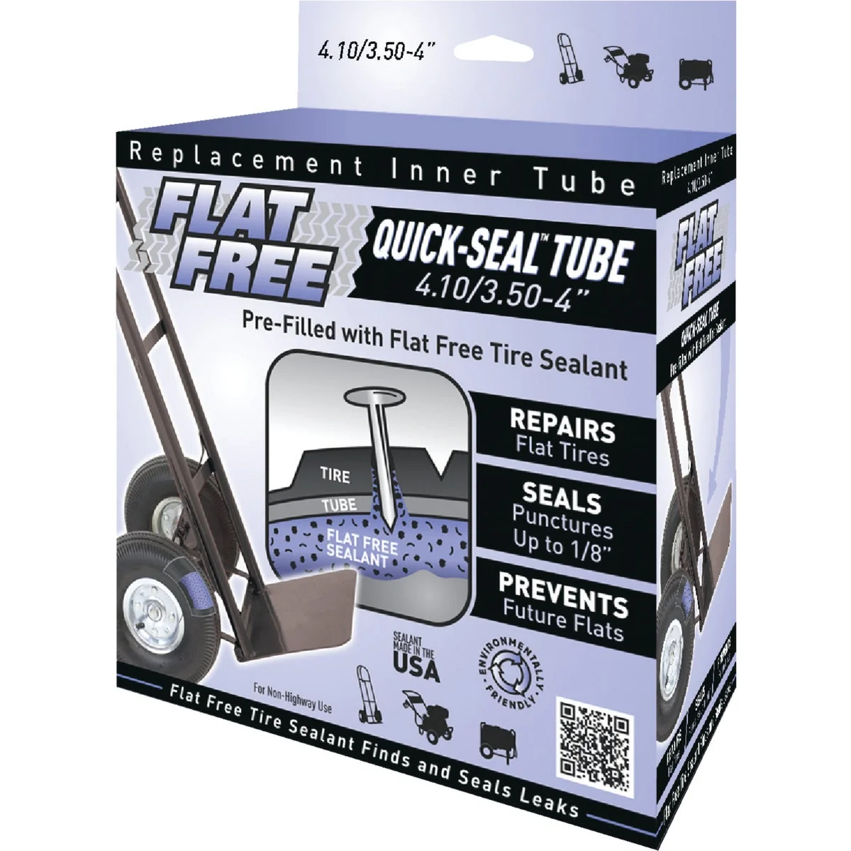 Effective Flat Sealant Filled 4 In. Hand Truck Tire Inner Tube Easy-to-Use