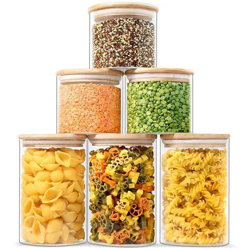 User-Friendly Glass Jars with Airtight Lids 6 Count Carefully Designed