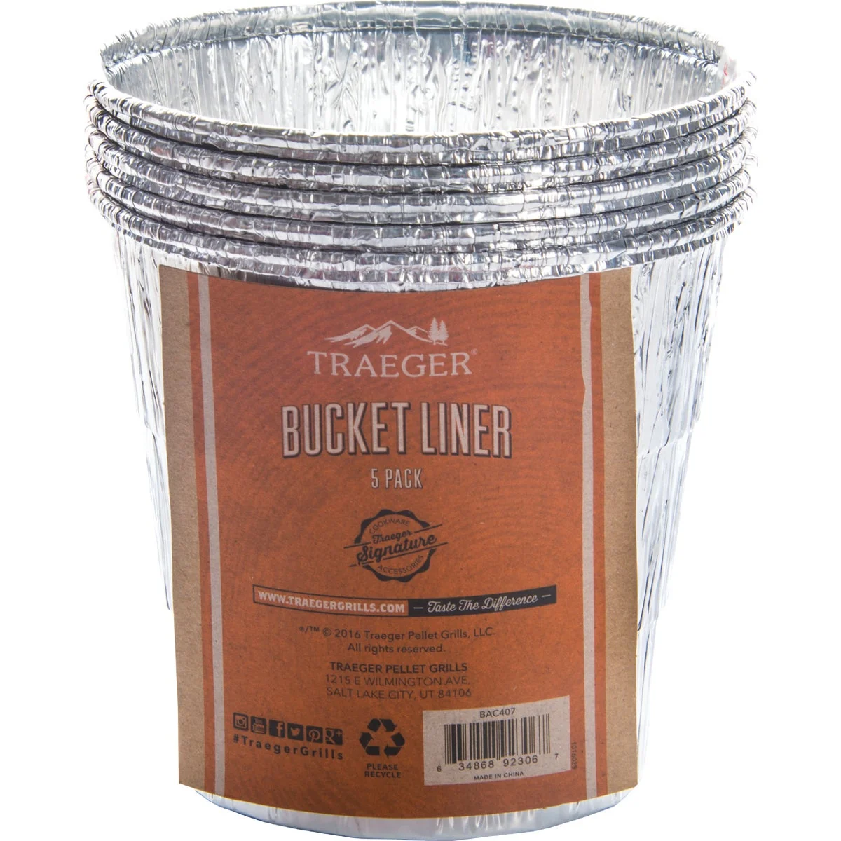 Secure Traeger Aluminum Grease Bucket Liner 5-Pack Soft