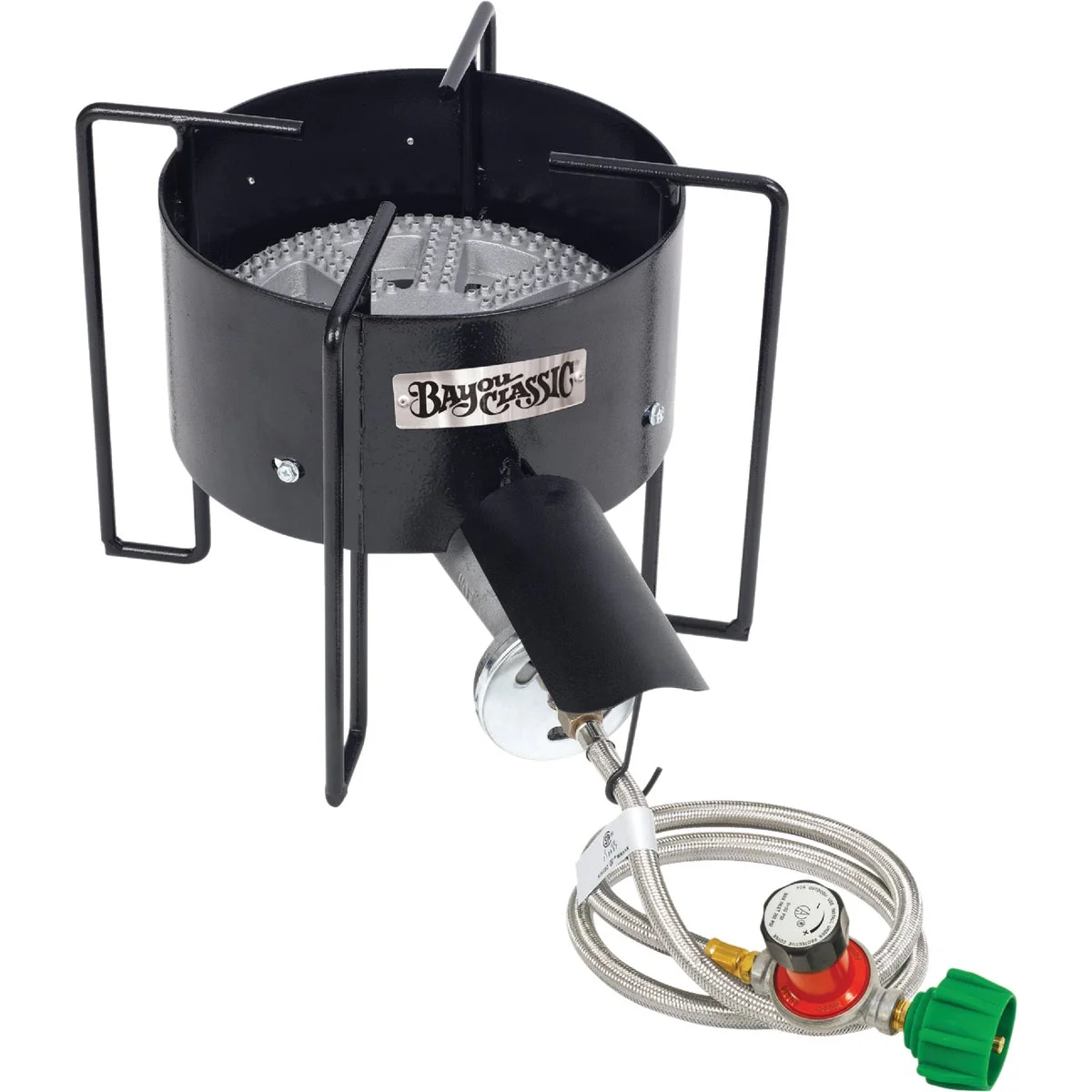 Efficient Bayou Classic 210 000 BTU Banjo Propane Gas Single Burner Cast Iron Outdoor Cooker Premium