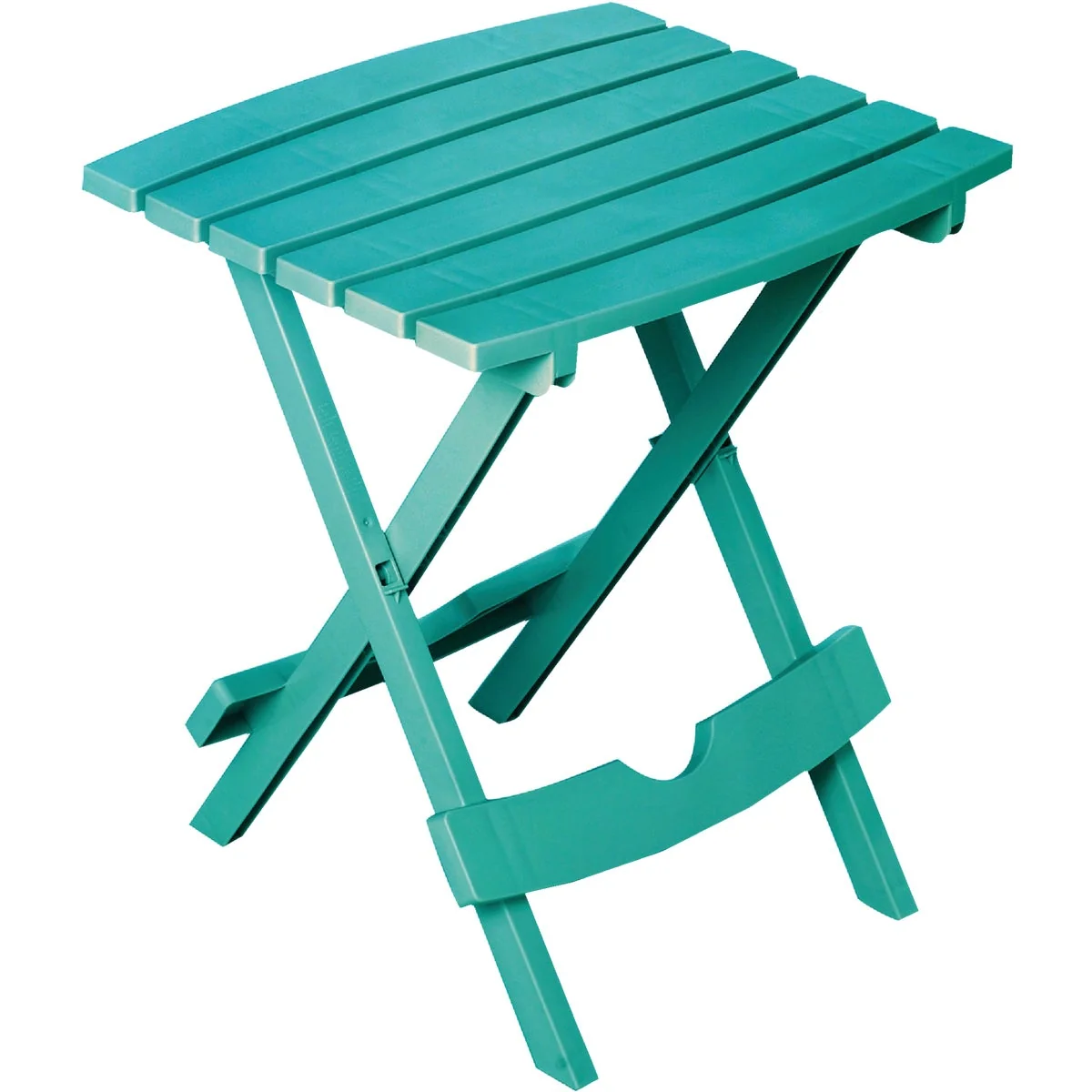 Fashionable Adams Quik-Fold Teal 15 In. x 17.5 In. Rectangle Resin Folding Side Table Minimalist