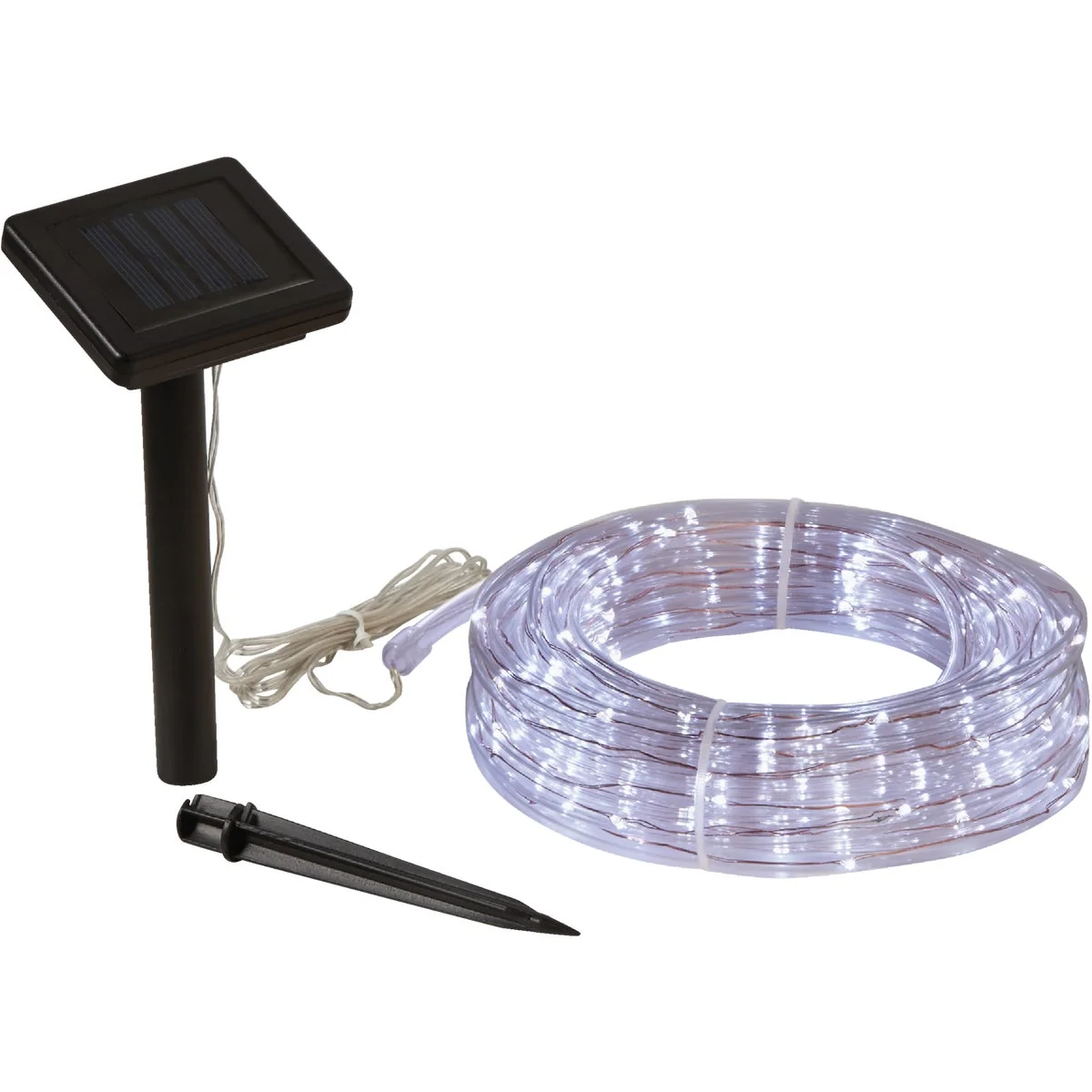 Lightweight Outdoor Expressions 28 Ft. 100-Light LED Cool White Solar Rope Light Unique