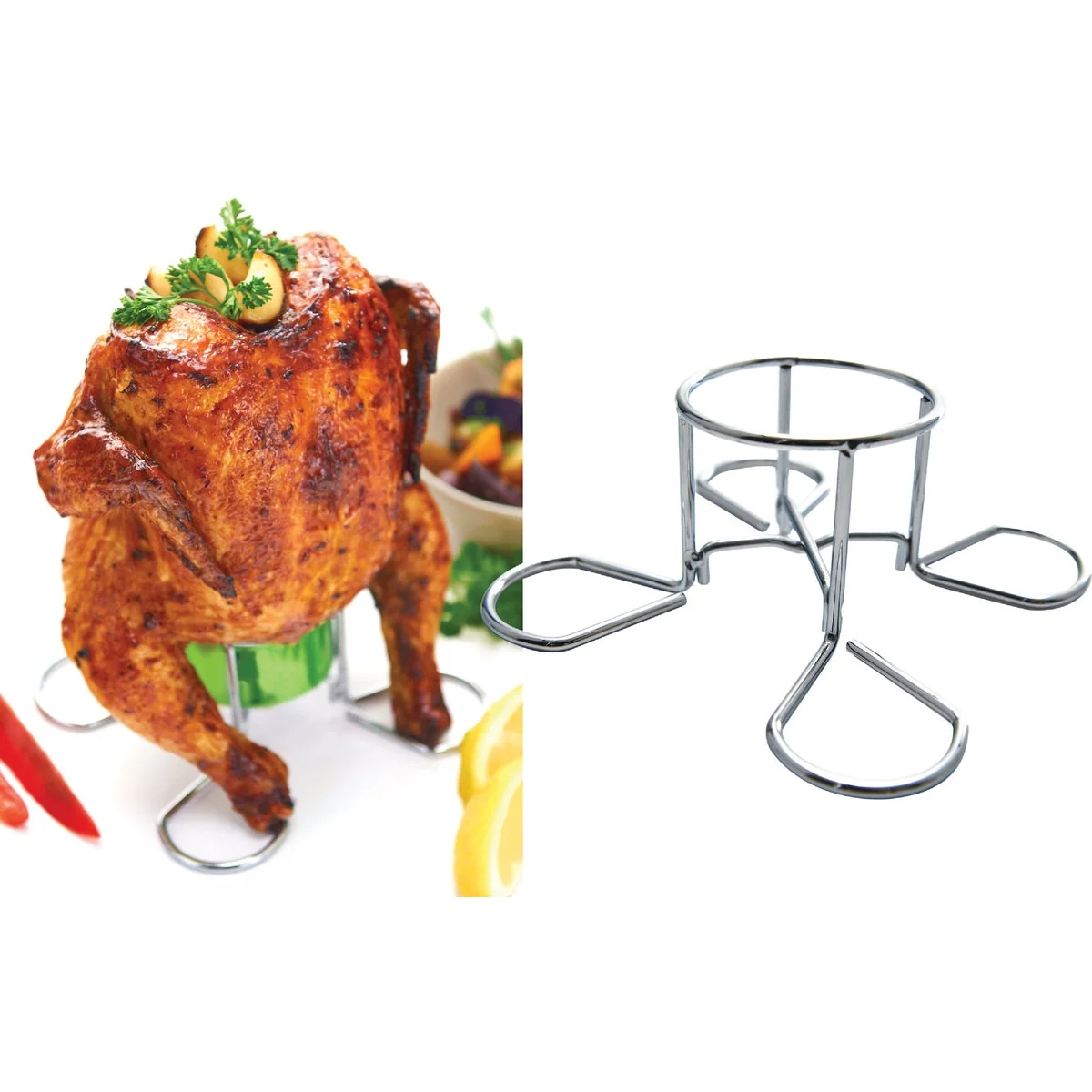 Durable GrillPro Heavy-Duty Chrome Chicken Roaster Luxury