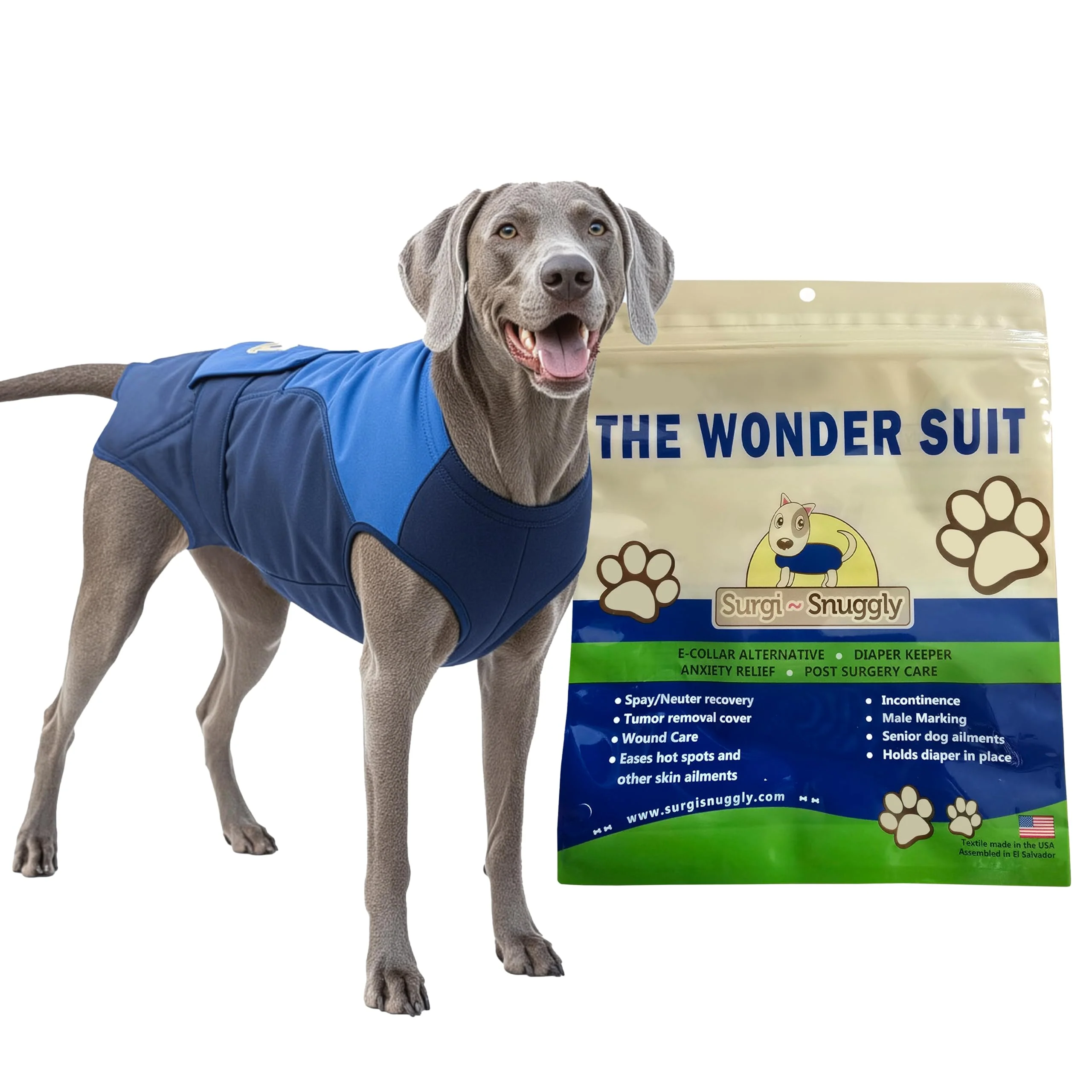 Practical SurgiSnuggly E-Collar Dog Recovery Bodysuit — Post-Surgery Care XLL Enhanced