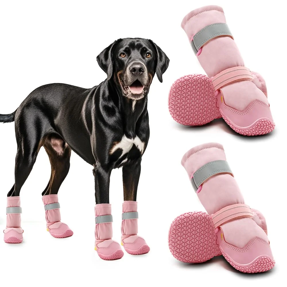 Lightweight Hcpet Dog Shoes Booties for Winter - Non-Slip Paw Protectors Pink Leg Innovative