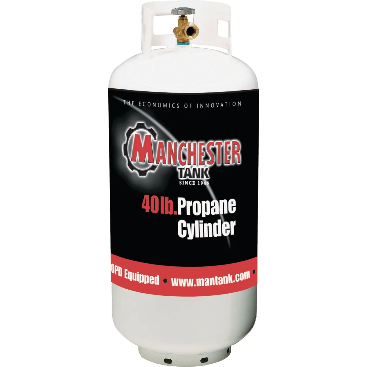Premium Material Manchester Tank and Equipment 40 Lb. Capacity Steel DOT Vertical LP Propane Tank User-Friendly