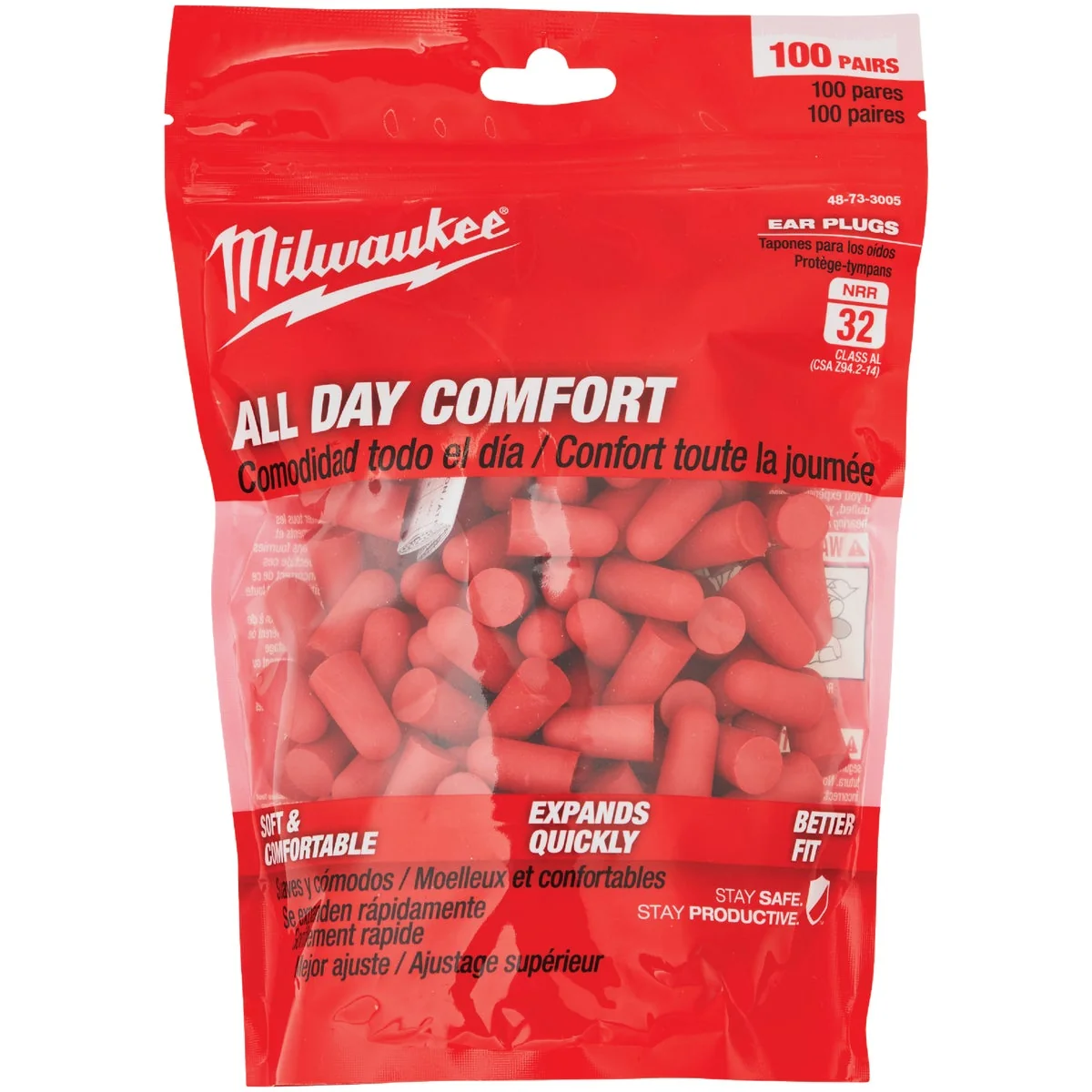 Carefully Designed Milwaukee Foam 32 dB Ear Plugs 100-Pair Dependable