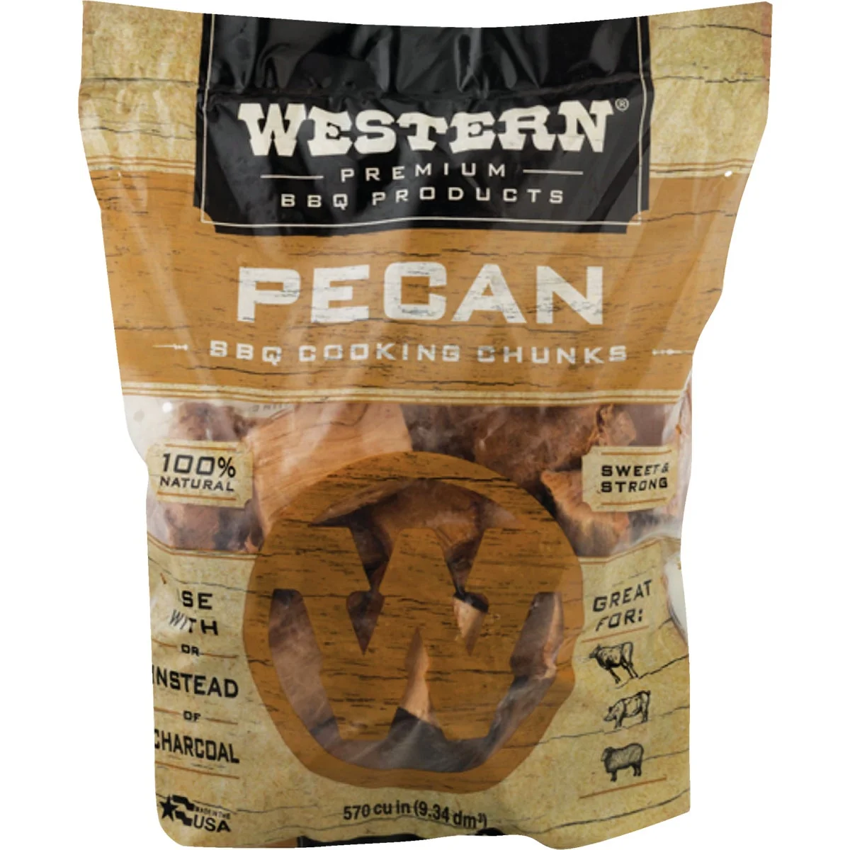 Dependable Western 570 Cu. In. Pecan Wood Smoking Chunks High-Performance