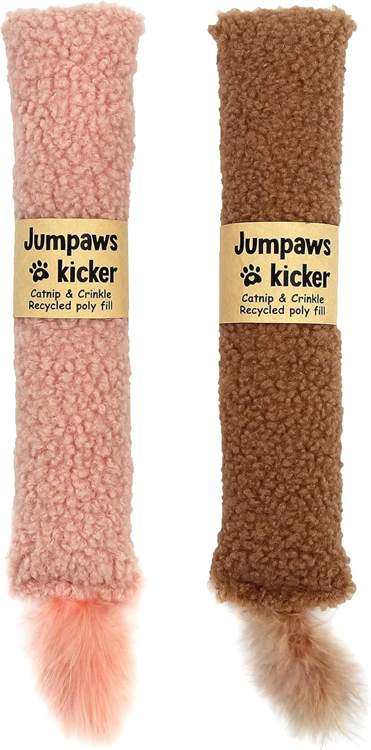 Quality 2 Pack Natural Interactive Catnip Silvervine Cat Kicker with Tail Bite Resistant Chew Toy Crinkle Kicker Accessories for Indoor Cat Sherpa Material Contemporary