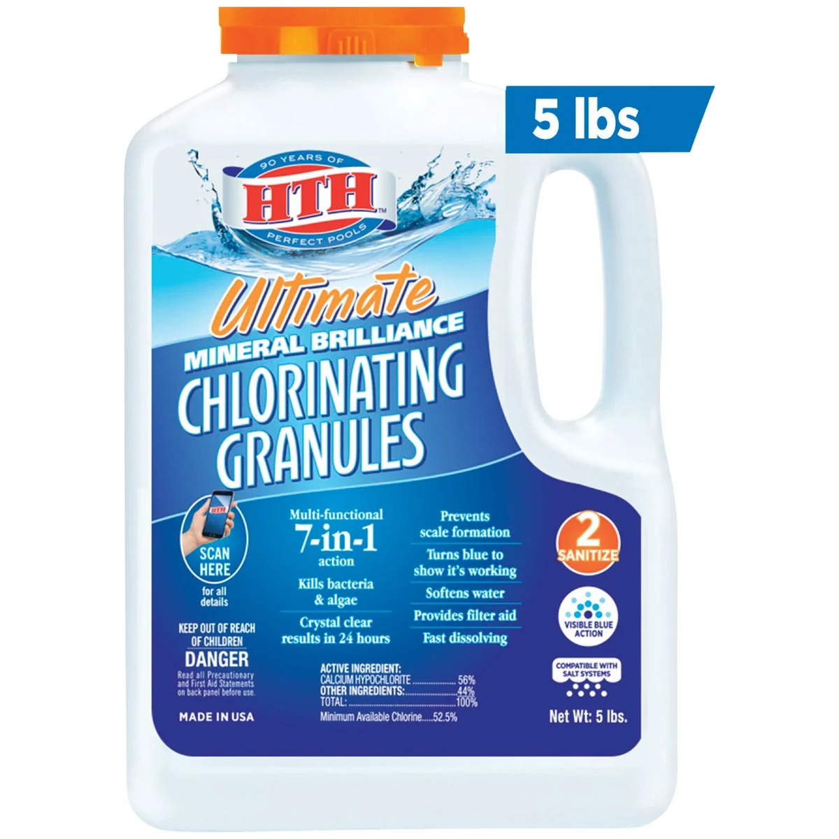 Fine HTH 5 Lb. Mineral Brilliance Chlorine Granule Sustainable