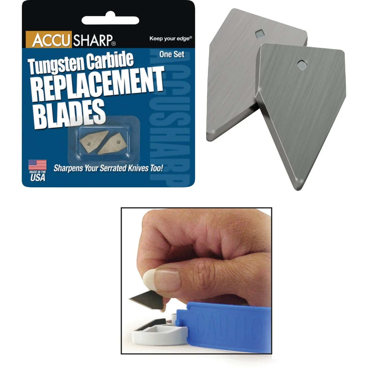 Enhanced AccuSharp Tungsten Carbide Sharpening Blade 2-Pack Green