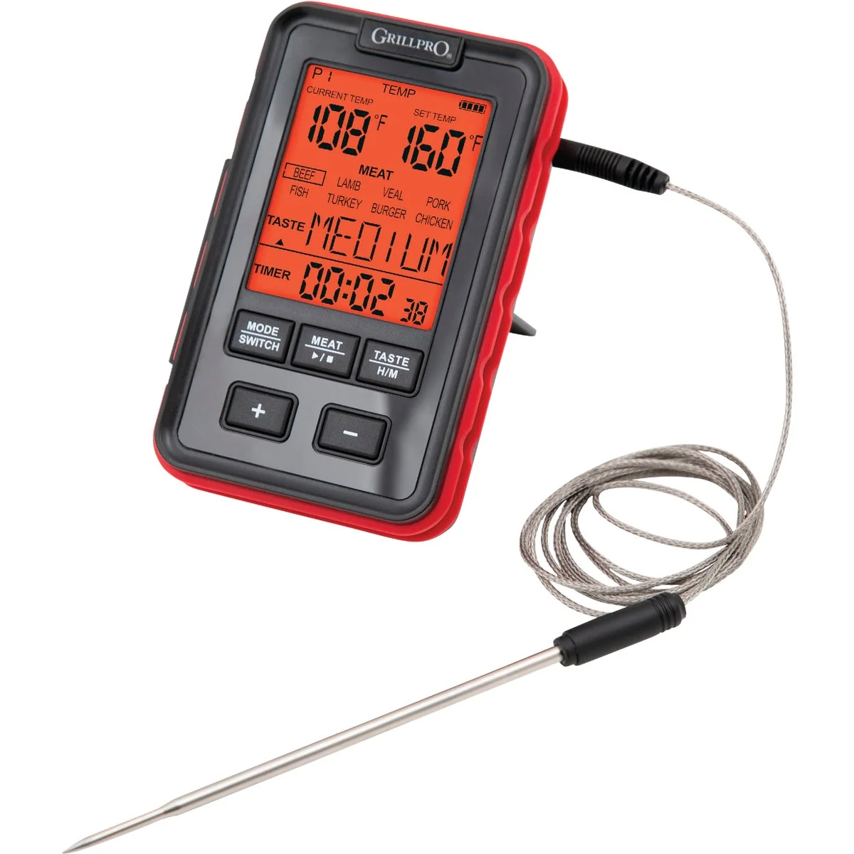 Optimized GrillPro Leave-In Probe Side Table Thermometer Organic