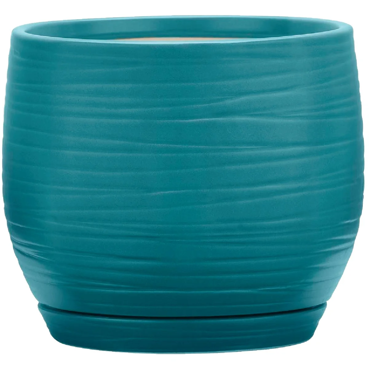 High-Grade Southern Patio Jasper 12 In. Ceramic Teal Planter Lightweight