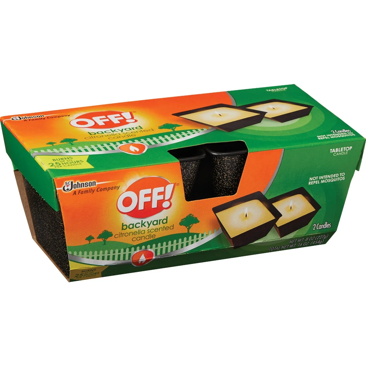 Secure OFF 8 Oz. 1-Wick Mini Citronella Candle 2-Pack Eco-Friendly