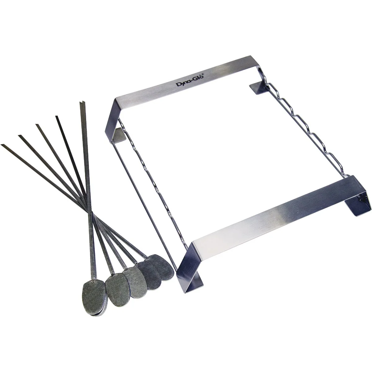 Fine Crafted Dyna Glo Stainless Steel Skewer Rack Shish Kabob Set 6-Piece High-Quality
