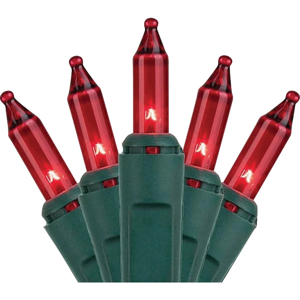 Fine J Hofert Red 100-Bulb Mini Incandescent String Light Set with Green Wire Official