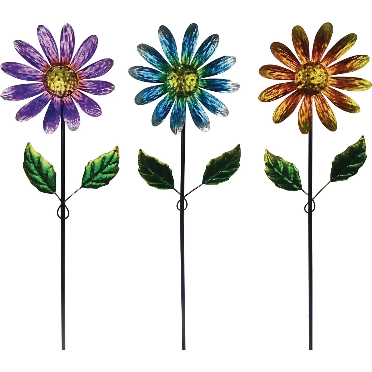 First-Class Alpine 32 In. Metal Daisy Garden Stake Lawn Ornament Stylish