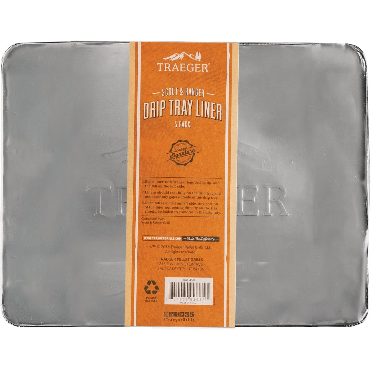Outstanding Traeger Aluminum Scout Ranger Drip Tray Liner 5-Pack Natural