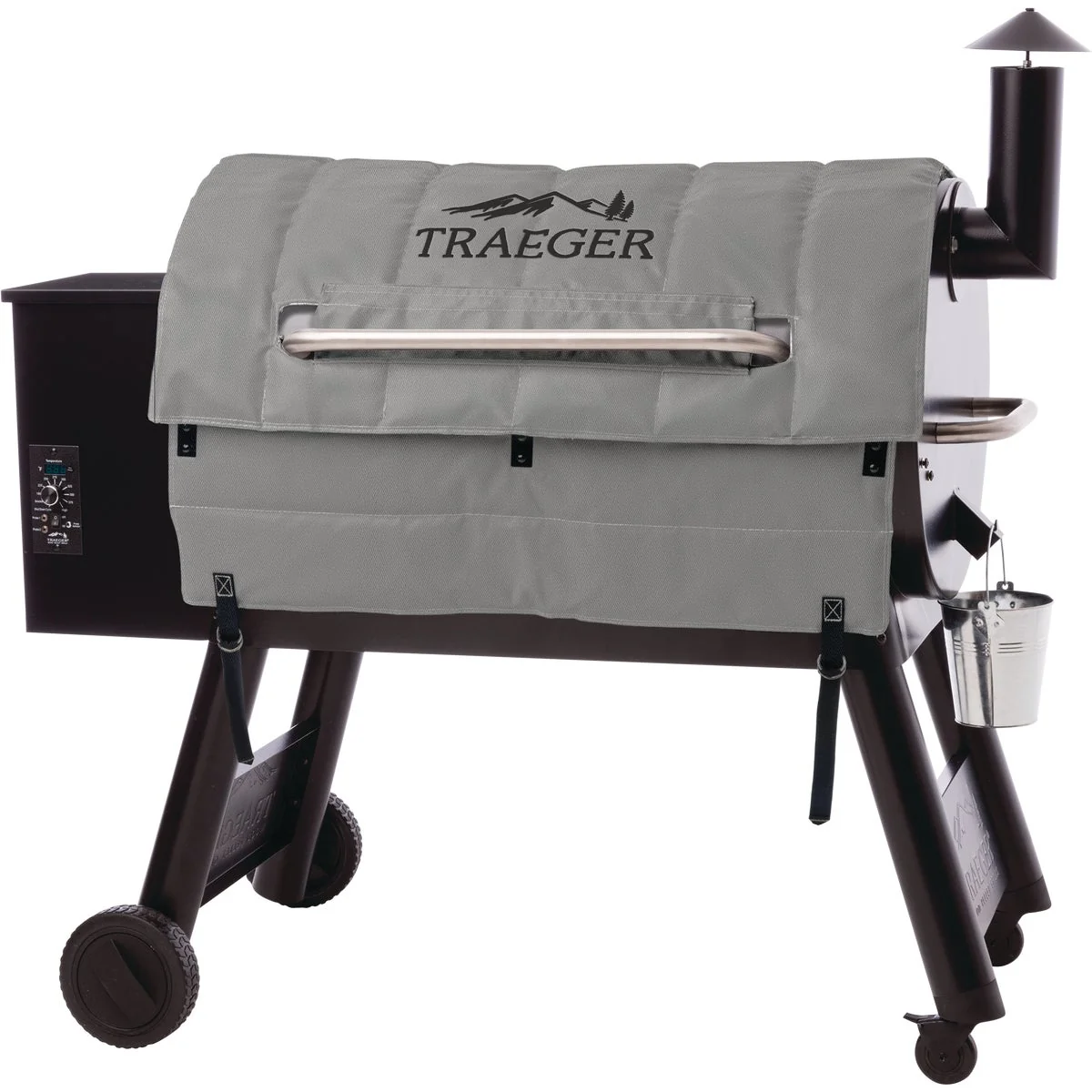 Natural Traeger Pro 34 44 In. Gray Foil-Backed Heat-Resistant Fabric Insulated Blanket Grill Cover Green