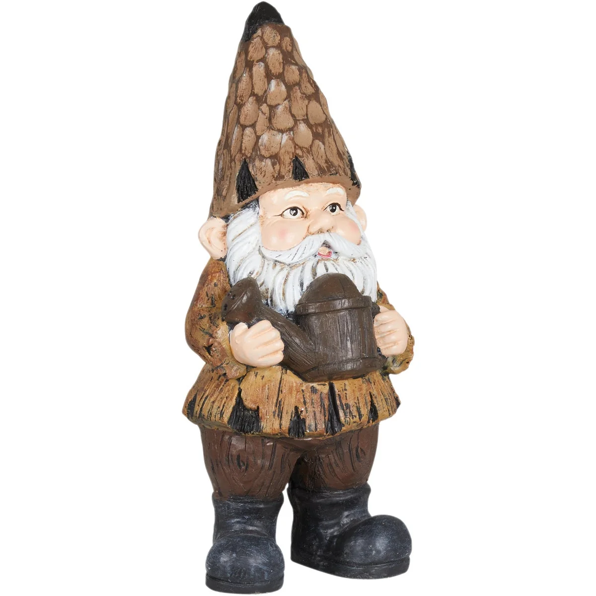 Fine Alpine 16 In. H. MGO Gnome Holding Watering Can Statue Official