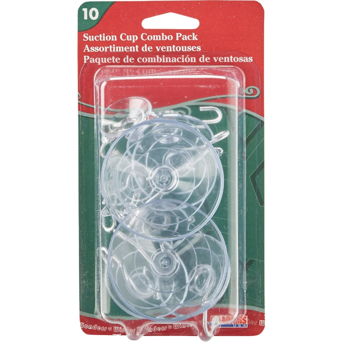 Exclusive Adams 2 Large 4 Medium 4 Small Suction Cup with Metal Hook Combo Pack 10-Pack Fashionable