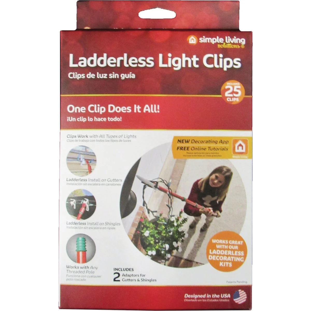 Fine Simple Living Solutions White Gutter Shingle Ladderless Light Clips 25-Pack Refined