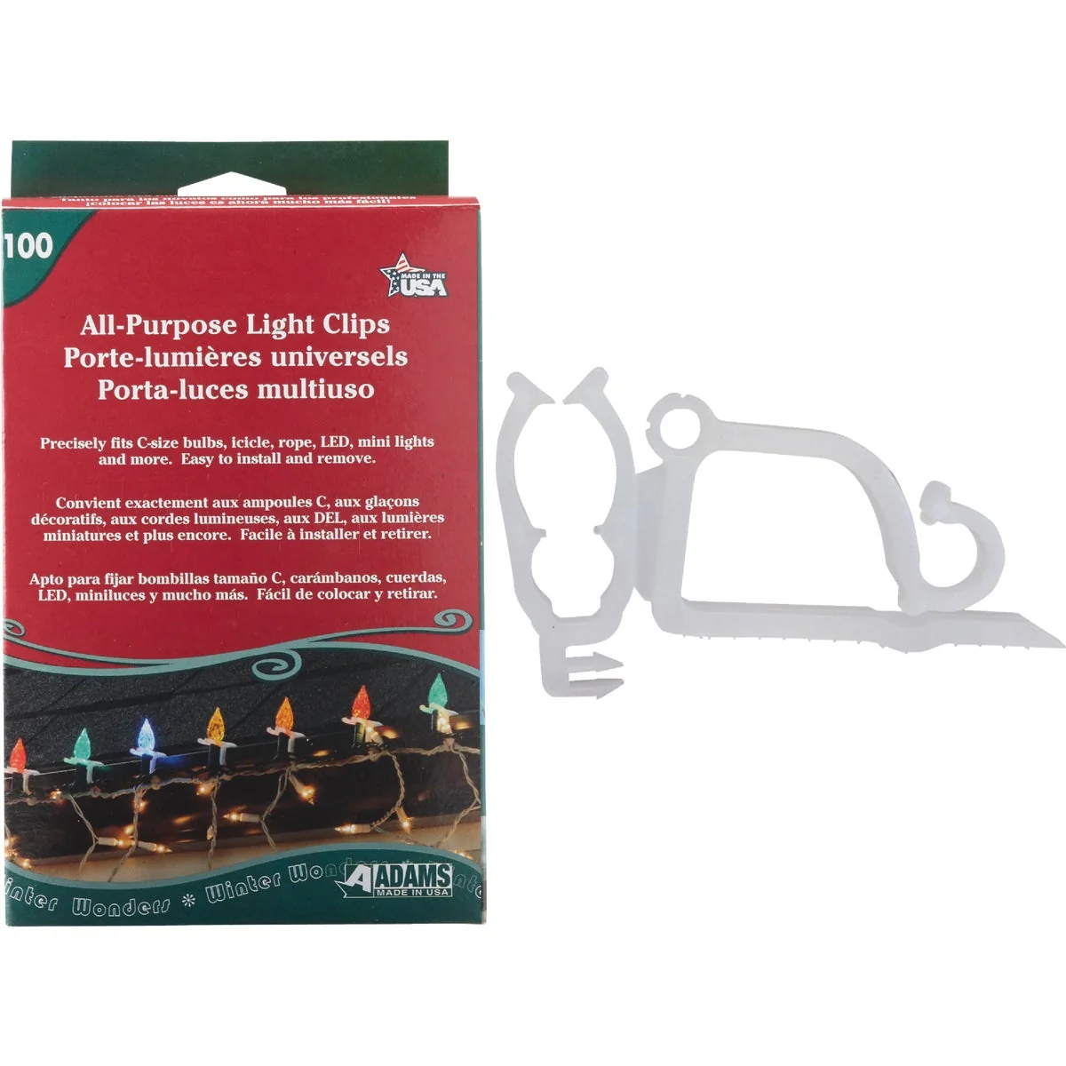 Professional Adams White Gutter Shingle All-Purpose Light Clips 100-Pack Environmentally Friendly