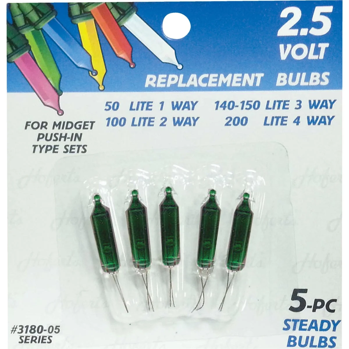 Expertly Made J Hofert Mini Green 2.5V Light Bulb 5-Pack Detailed