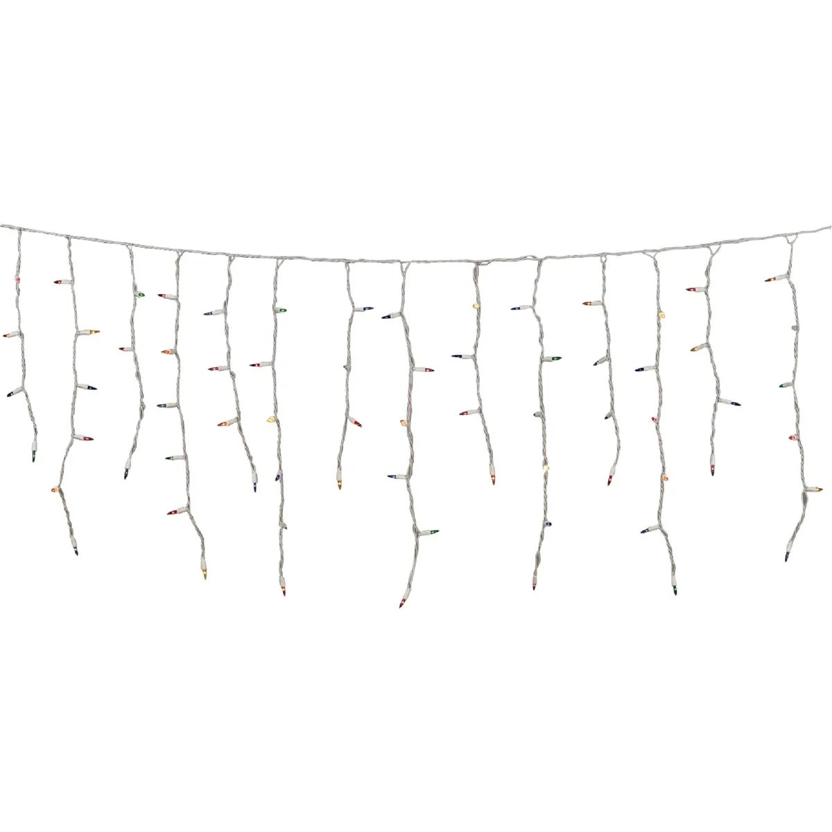 Functional J Hofert Multi 100-Bulb Mini Incandescent Icicle Light Set with White Wire High-End