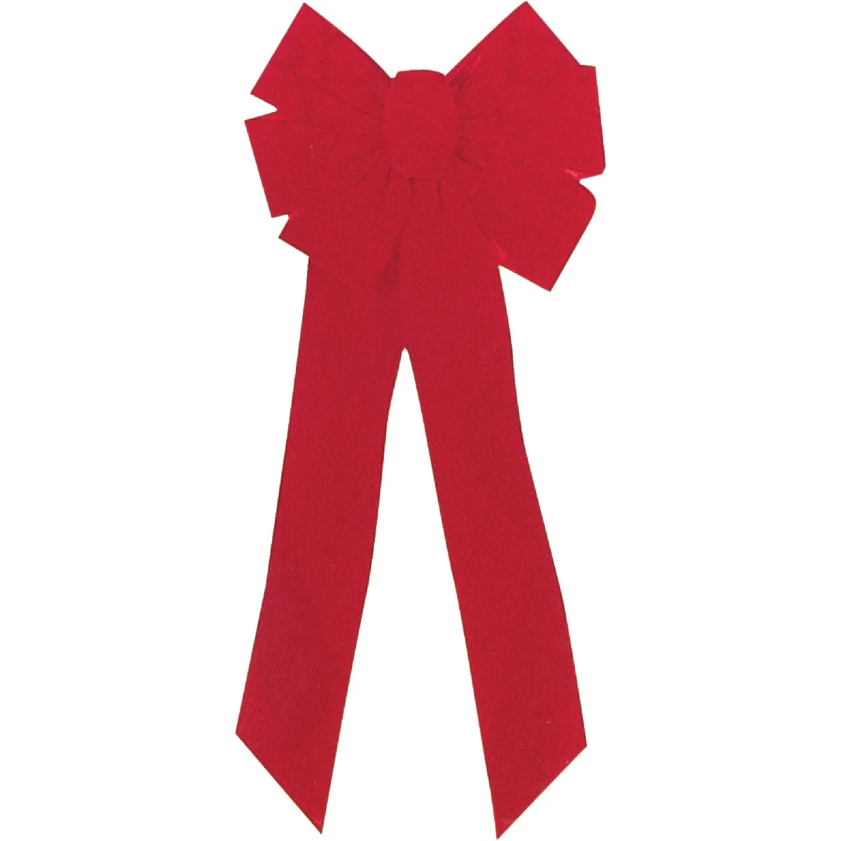 Organic Holiday Trims 7-Loop 10 In. W. x 22 In. L. Red Velvet Christmas Bow Green