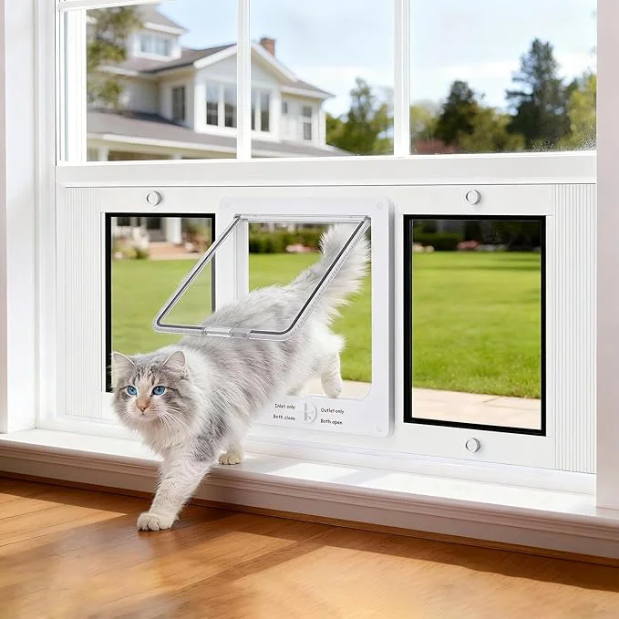 Environmentally Friendly Aluminum Frame Window Cat Door Detailed