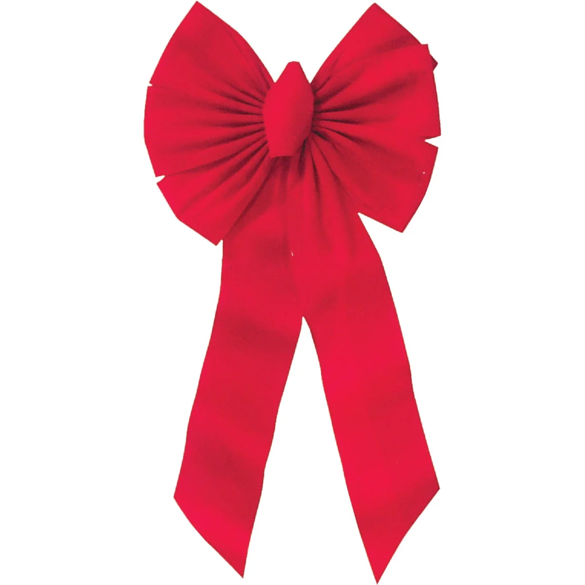 Lightweight Holiday Trims 7-Loop 14 W. x 28 In. L. Red Velvet Christmas Bow Secure