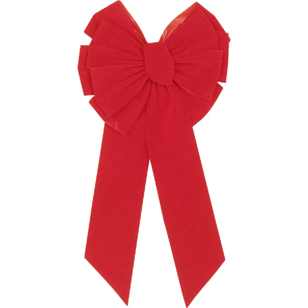 Durable Holiday Trims 11-Loop 14 In. W. x 28 In. L. Red Velvet Christmas Bow Reusable