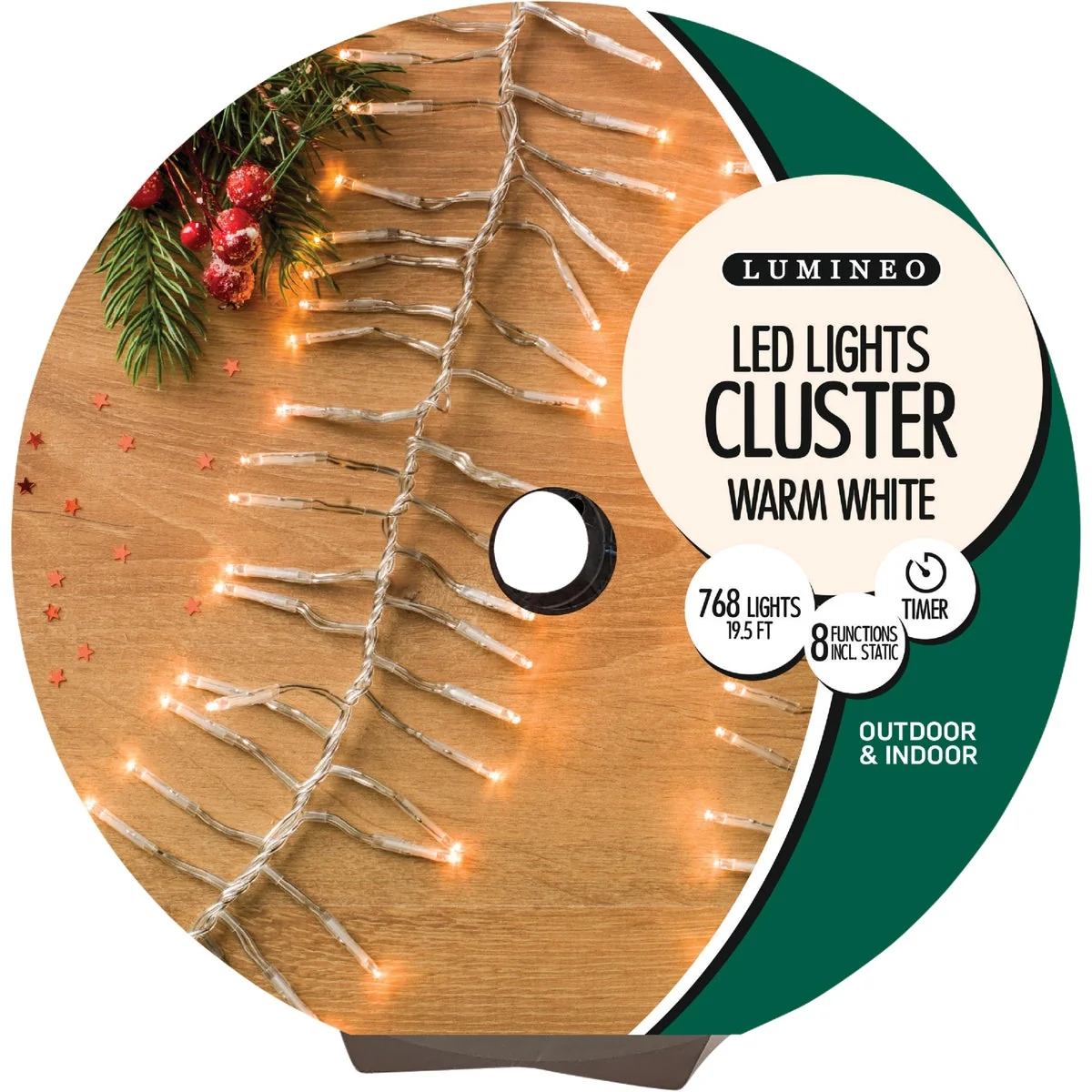 Pure Lumineo Warm White 768-Bulb LED Cluster Light Set with Transparent Wire Comfortable