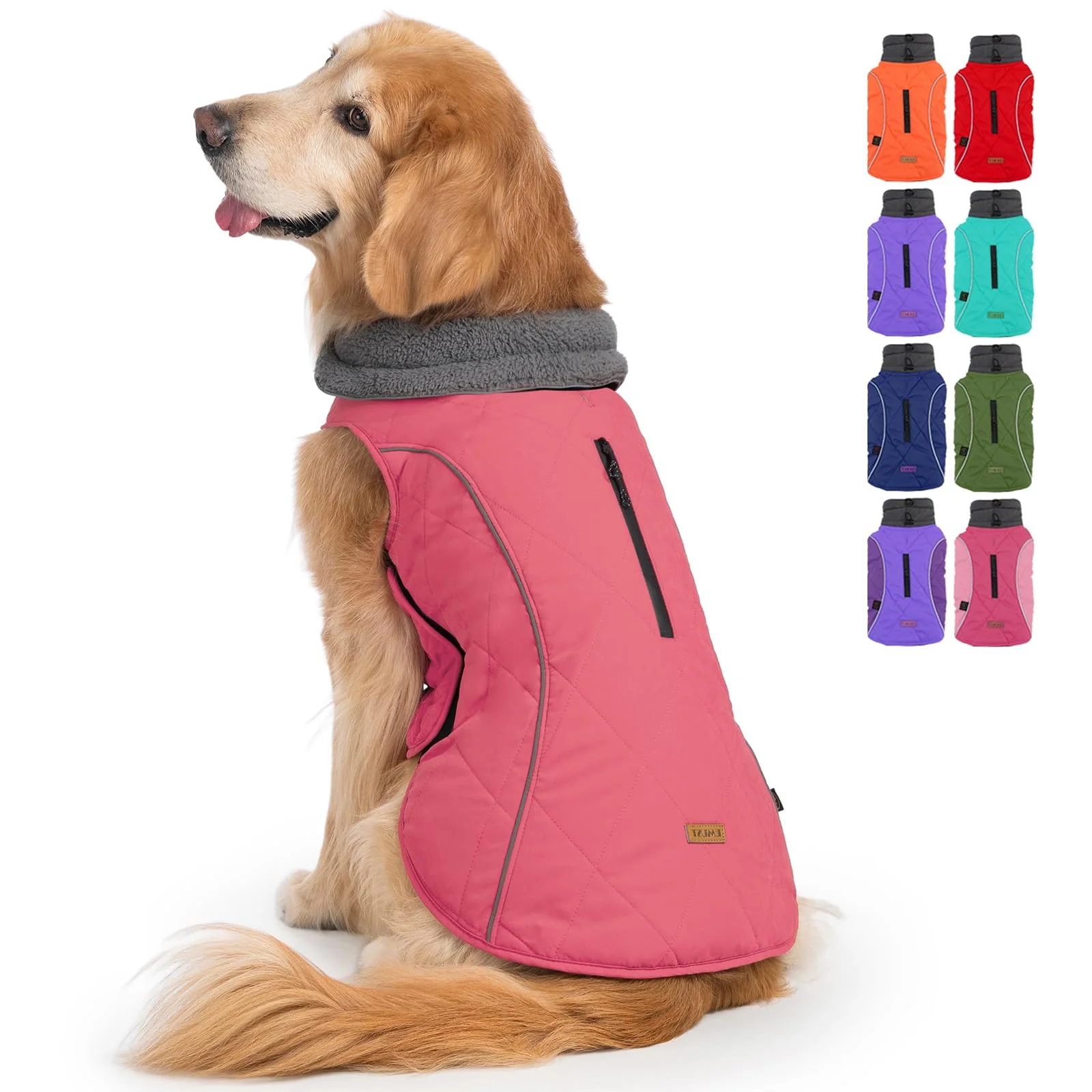 Prestigious EMUST Winter Coat for Large Dogs – Windproof Extra Warm Pink Dog Jacket XXL Official