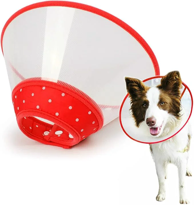 Solid Pet Cone Recovery Dog Cone Adjustable Dog Collar Clear Padded Collar Efficient