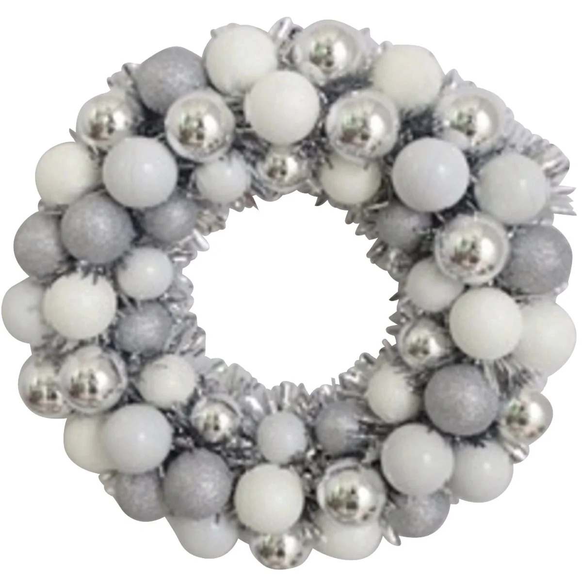 High-Quality Youngcraft 16 In. Silver White Shatterproof Ornament Wreath Convenient
