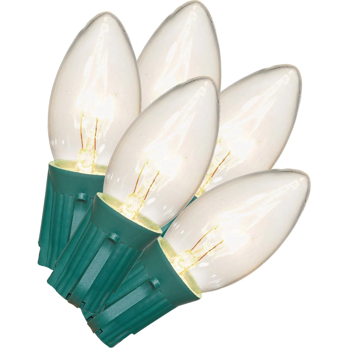 Expertly Made Clear 25-Bulb C9 String Light Set with Green Wire Sustainable