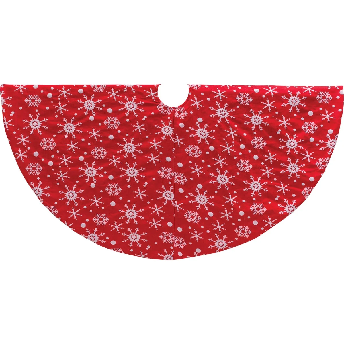 Healthy Mission Gallery 48 In. Red Polyester Snowflake Christmas Tree Skirt Smart