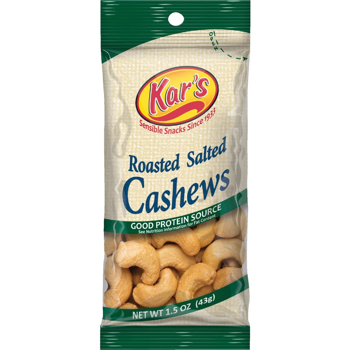 Pure Kar's 1.5 Oz. Salted Cashew Nuts Minimalist