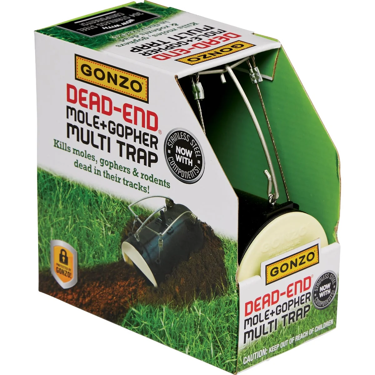 Top-Quality Gonzo Dead End Tube Mole Gopher Trap Convenient