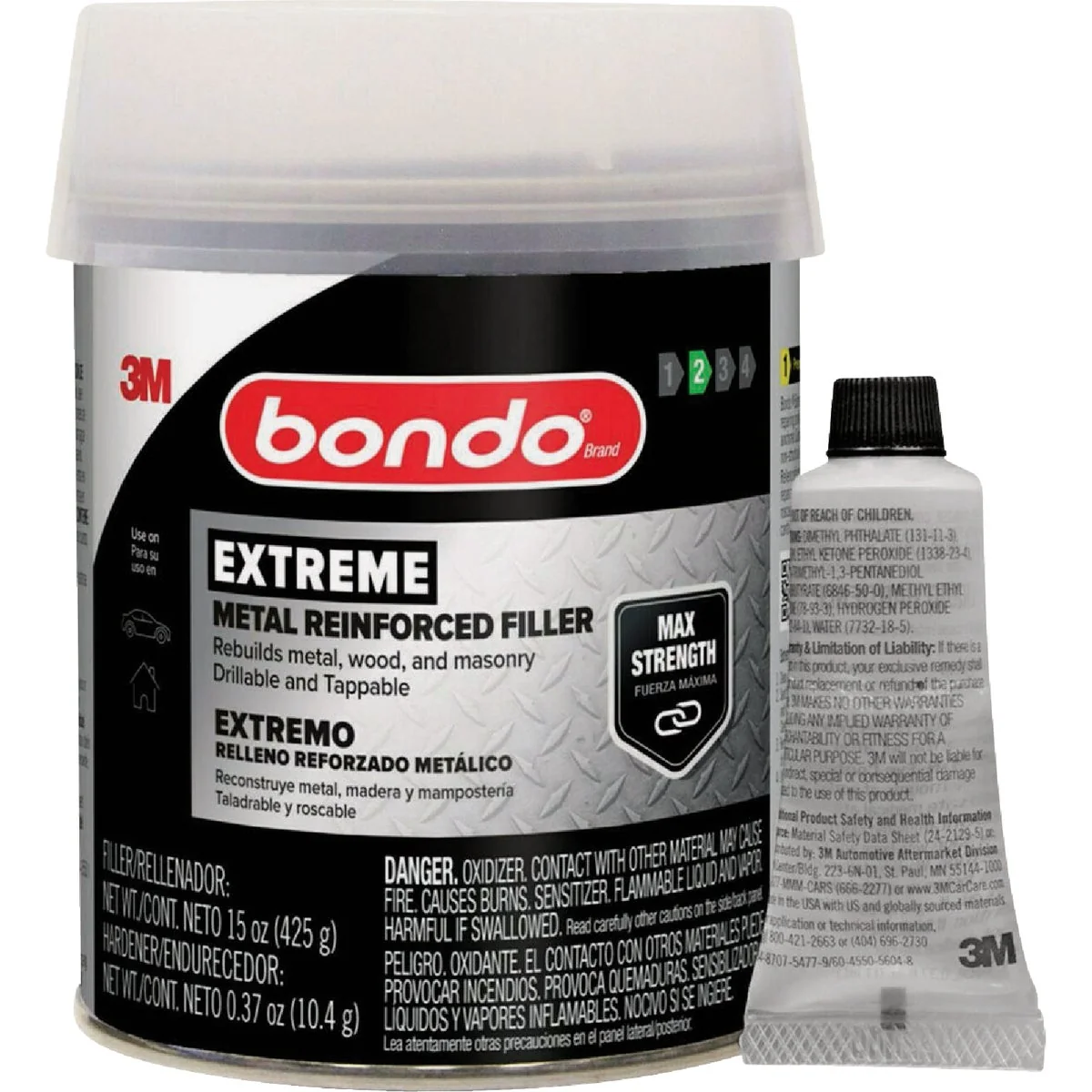 Durable Bondo 15 Oz. Extreme Metal Reinforced Filler Advanced