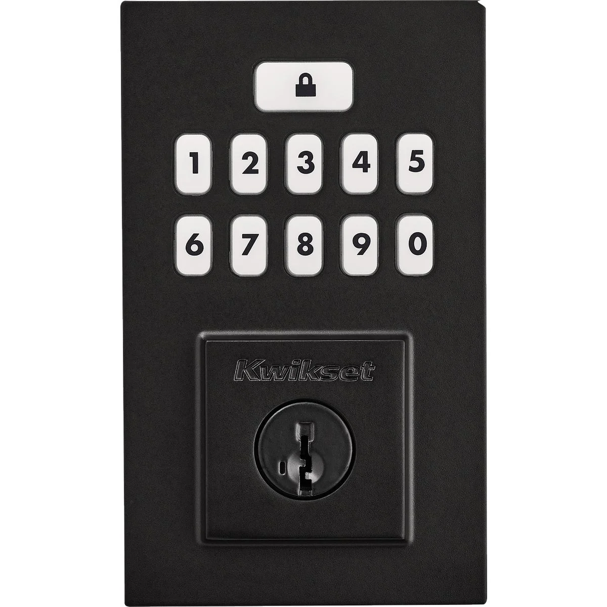 Detailed Kwikset Signature Series Contemporary SmartCode Matte Black Electronic Deadbolt Soft