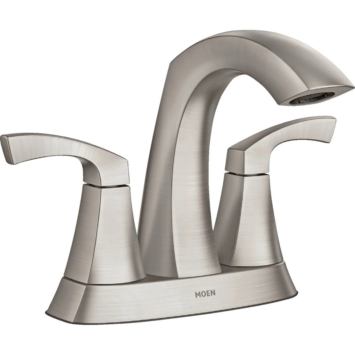 Fast Moen Lindor 2-Handle Lever Centerset Bathroom Faucet Spot Resist Brushed Nickel High-Grade