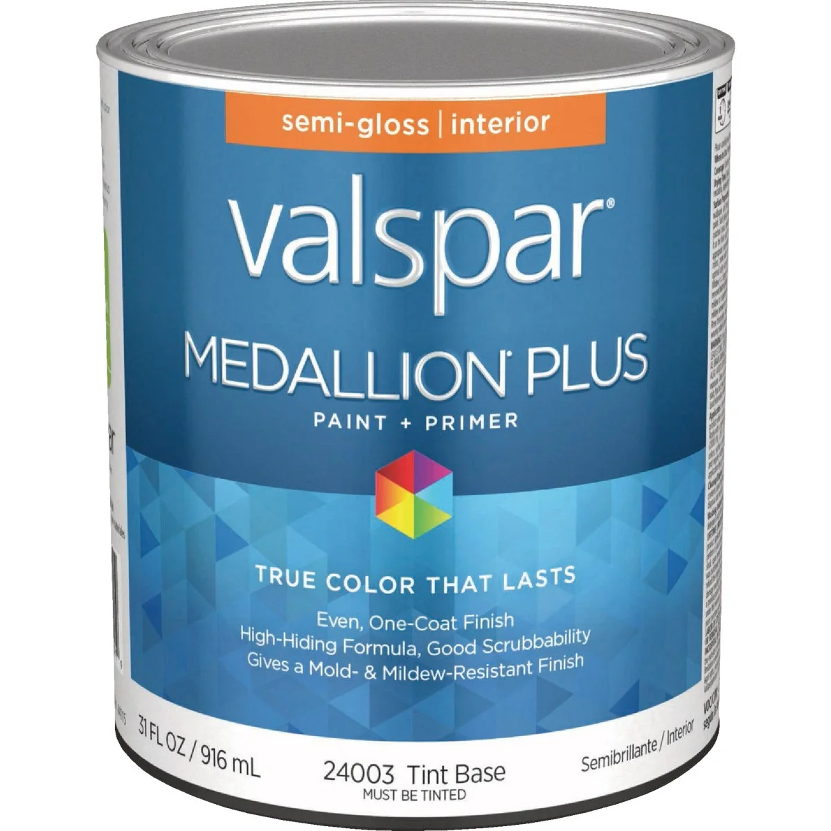 Long-Lasting Valspar Medallion Plus Premium Paint Primer Semi-Gloss Interior Paint Tint Base 1 Qt. Easy-to-Use