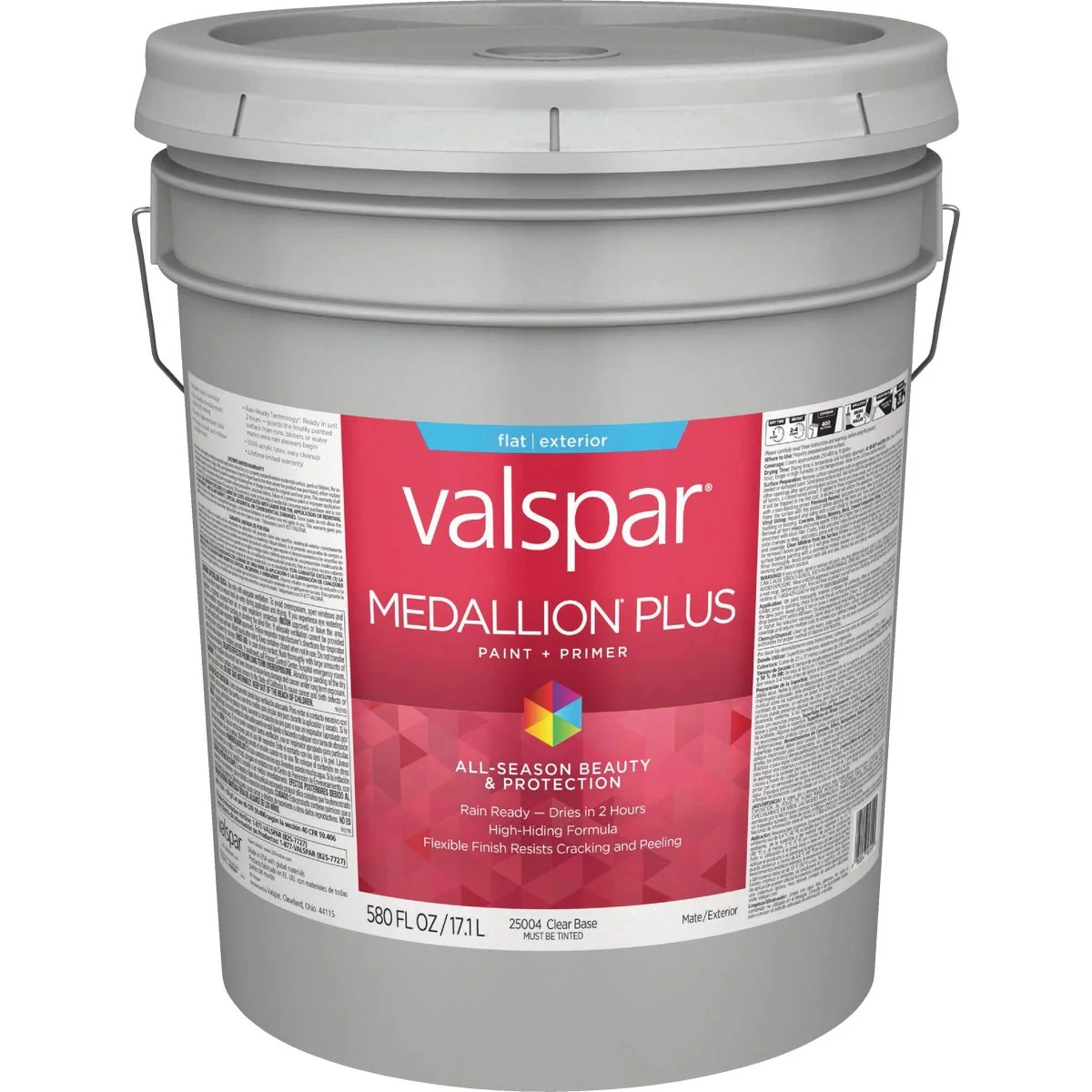 Original Design Valspar Medallion Plus Premium Paint Primer Flat Exterior Paint Clear Base 5 Gal. Sophisticated
