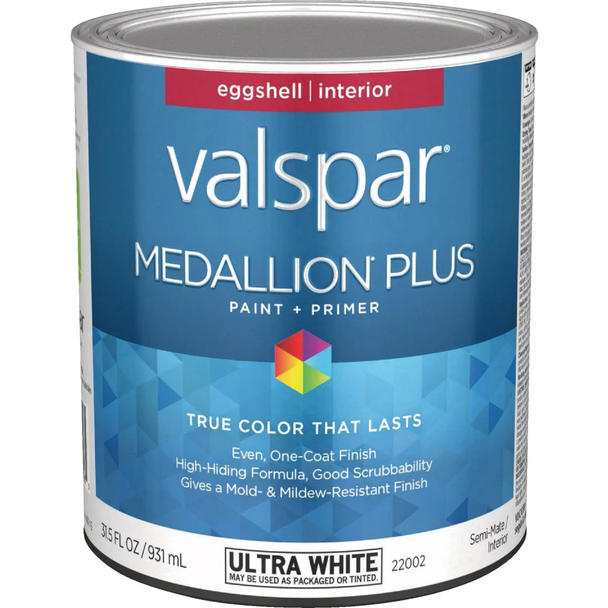 Lightweight Valspar Medallion Plus Premium Paint Primer Eggshell Interior Paint Ultra White 1 Qt. Artisan