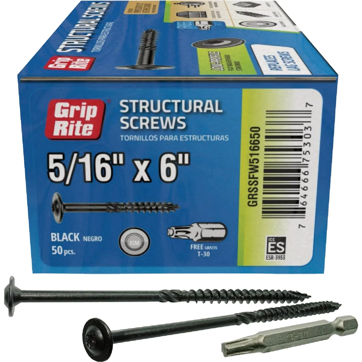Original Grip-Rite PrimeGuard Plus 5 16 In. x 6 In. Flat Washer Head Structure Screw 50-Count Unique