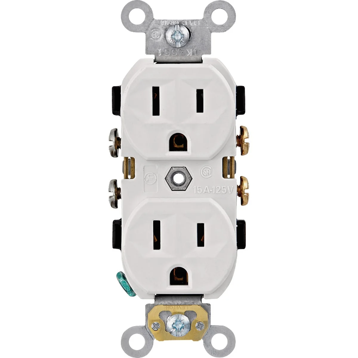Reliable Leviton 15A White Commercial Grade 5-15R Combination Side Back Wire Duplex Outlet Optimized