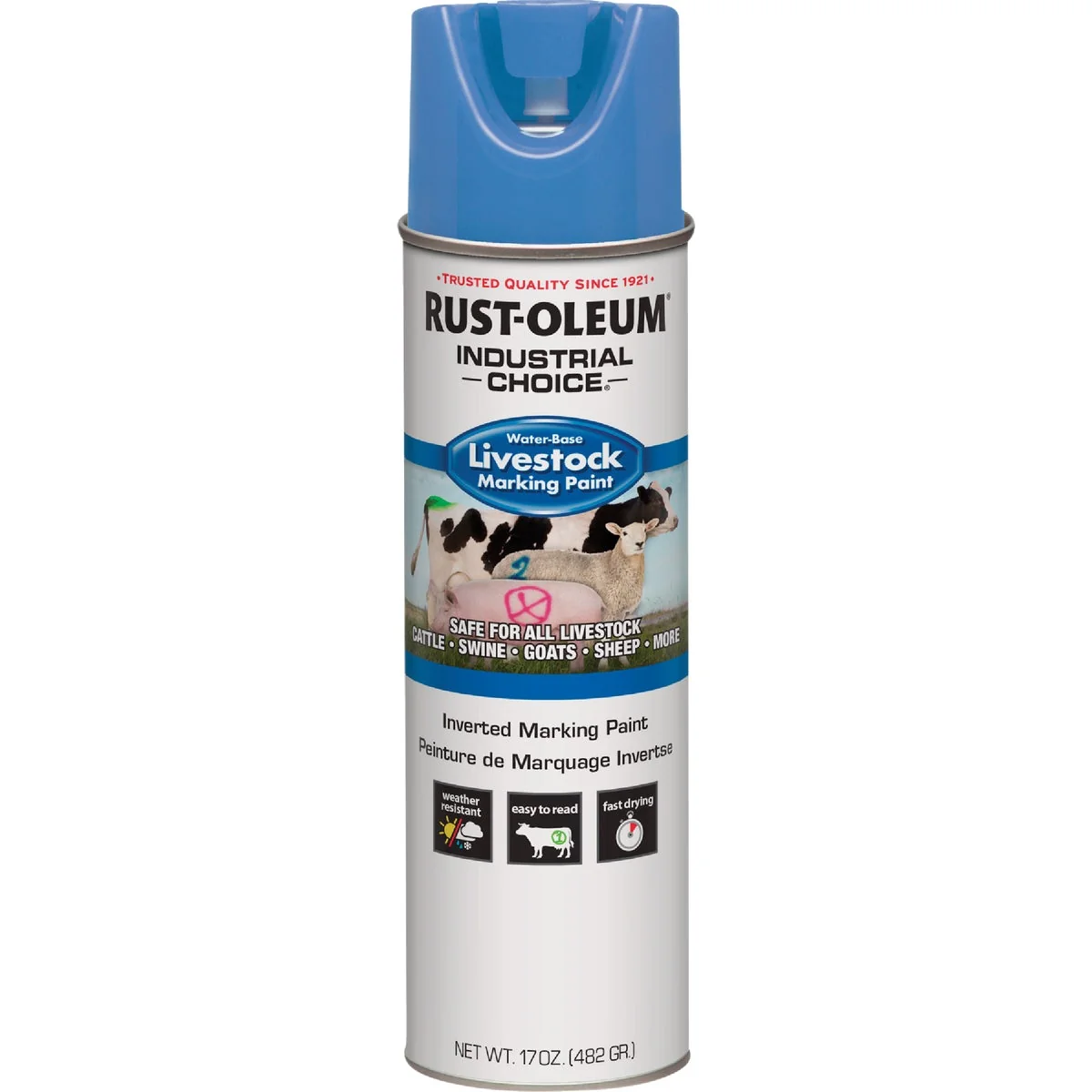 Recyclable Rust-Oleum Industrial Choice 17 Oz. Fluorescent Blue Livestock Marking Paint Artisan